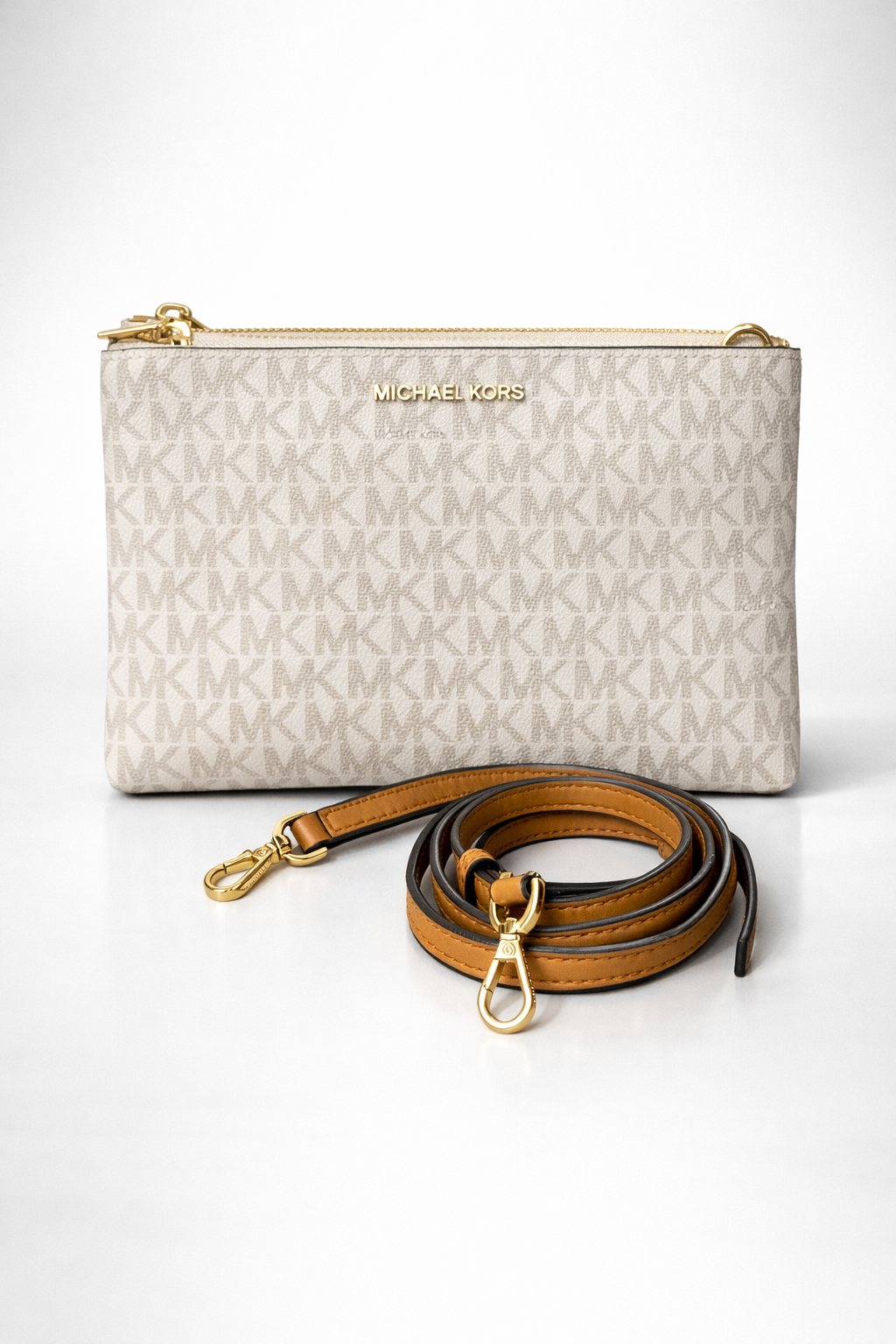 Michael Kors MK Signature Crossbody Clutch Bag with Adjustable Strap