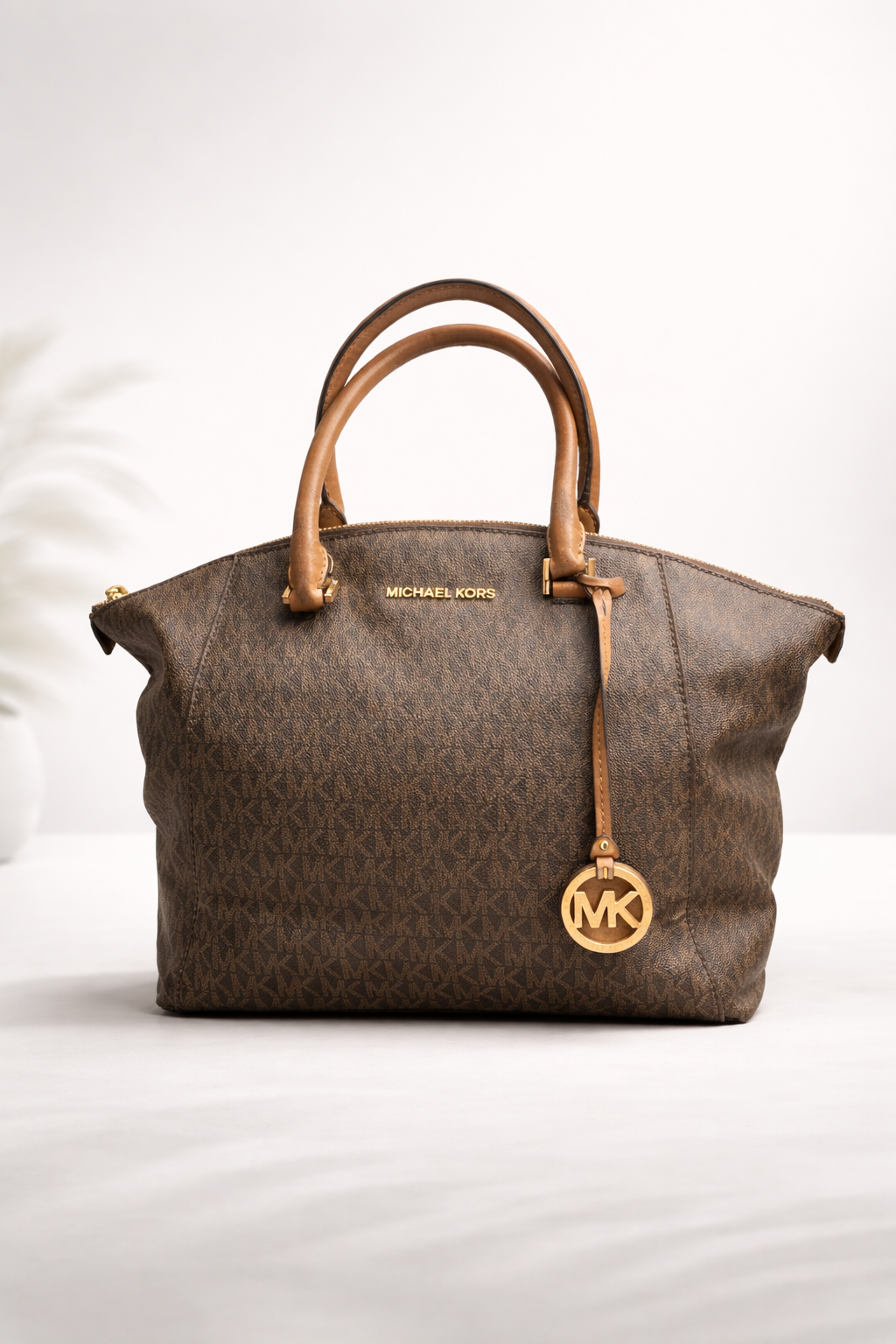 Michael Kors Signature Monogram Tote Bag – Brown