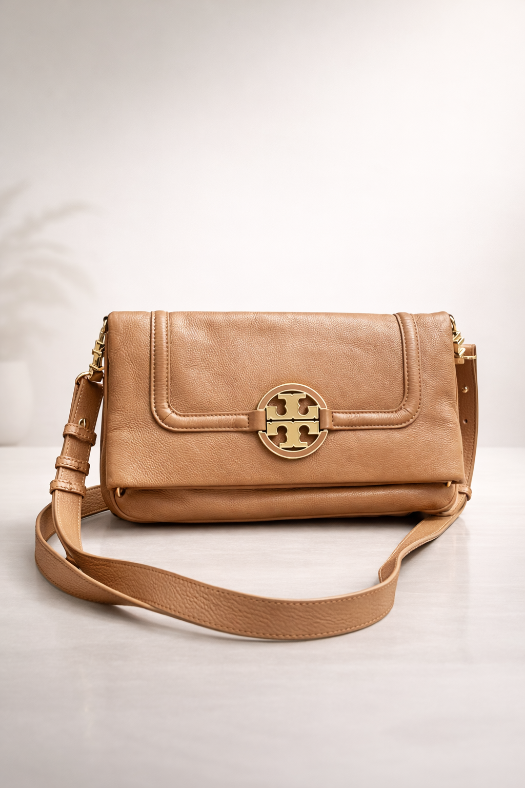 Tory Burch Miller Leather Crossbody Bag – Tan