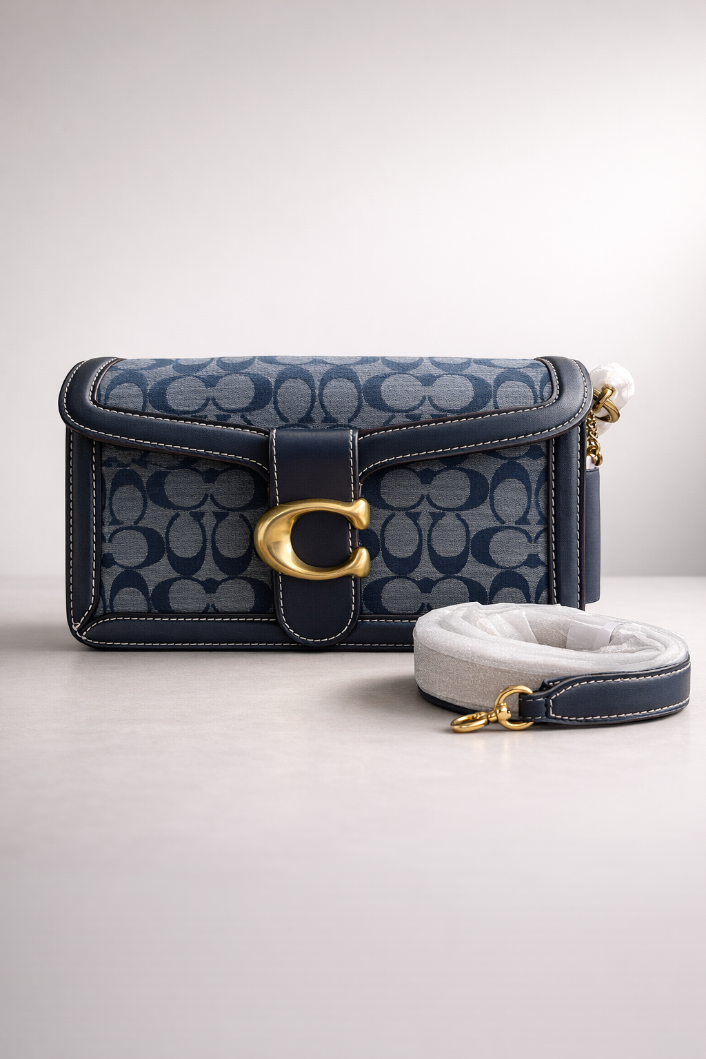 Signature Buckle Crossbody Bag (Navy Blue)