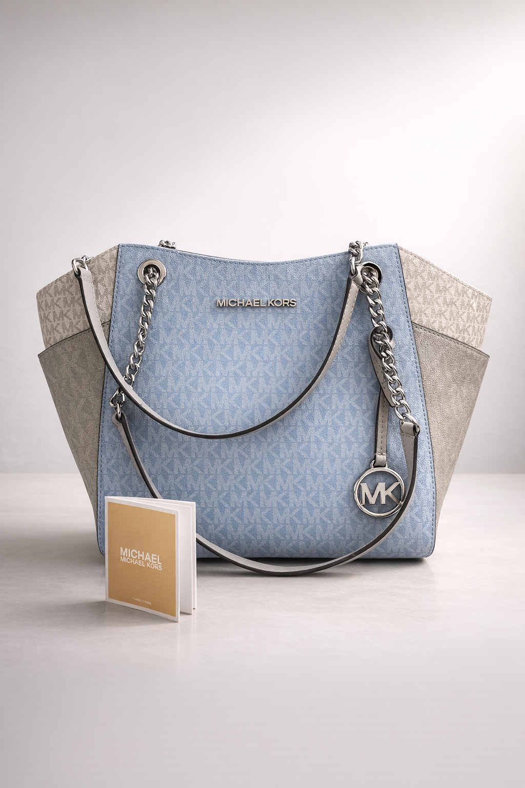 Signature Chain Tote Bag (Sky Blue)