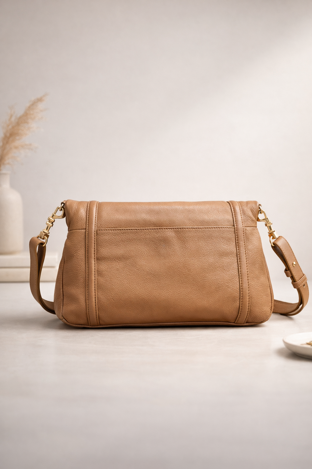 Tory Burch Miller Leather Crossbody Bag – Tan