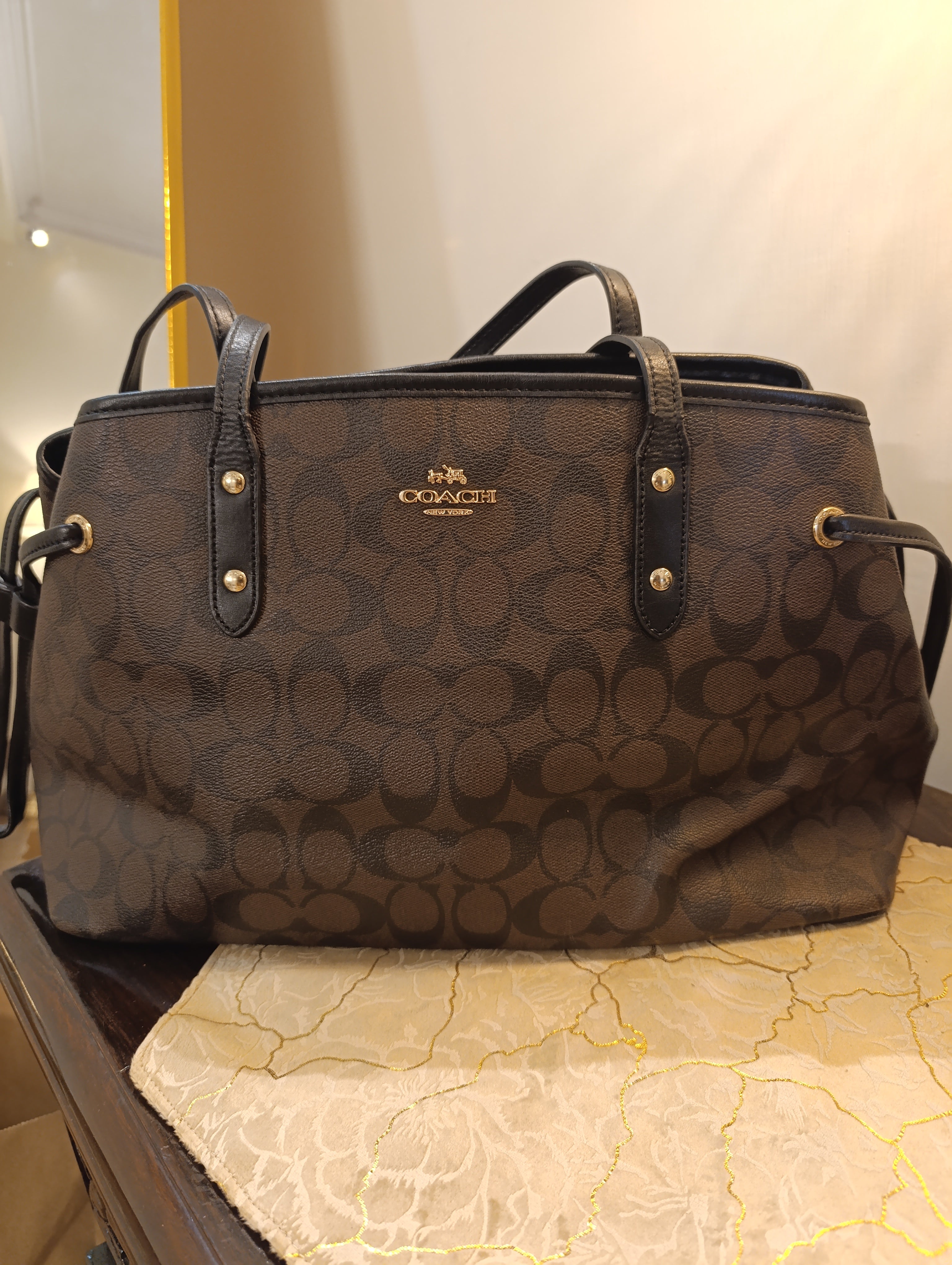 Coach drawstring satchel tote